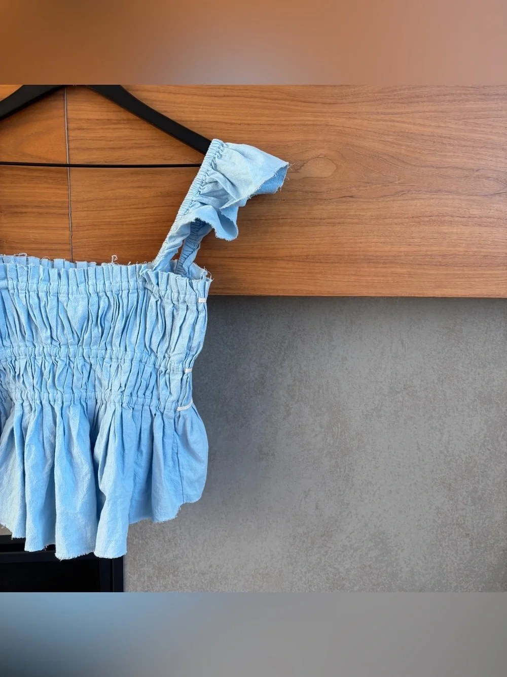 FREE PEOPLE Claude Corset Top In Baby Blue, Size S